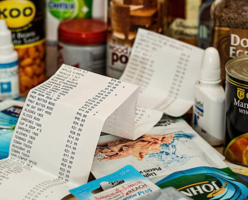 groceries and receipt
