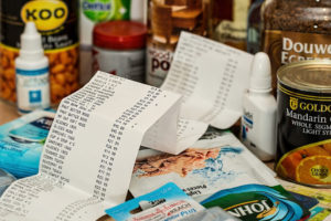 groceries and receipt