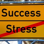 success and stress street sign