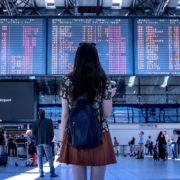 woman standing in an airport