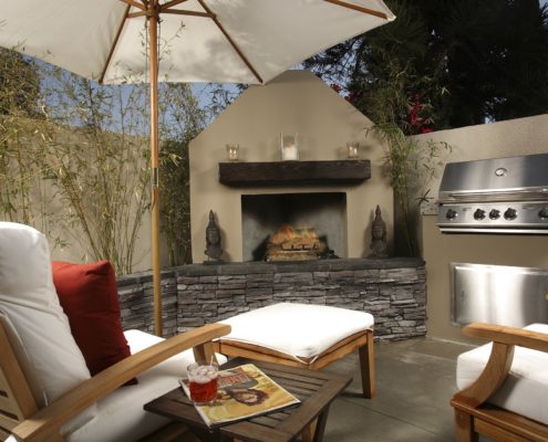 backyard BBQ with outdoor furniture